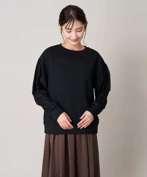 a.v.v(アーヴェヴェ)の「チュールスリーブトップス(Tシャツ/カットソー・レディース・アイボリー/ブラック・40/38/36/34/42)」の22枚目の写真