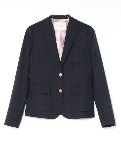 BROOKS BROTHERS(ブルックスブラザーズ)の「ウール/ポリエステル ストレッチツイル シングル2ボタン ブレザー(テーラードジャケット・レディース・ネイビー・4/0/2)」の2枚目の写真