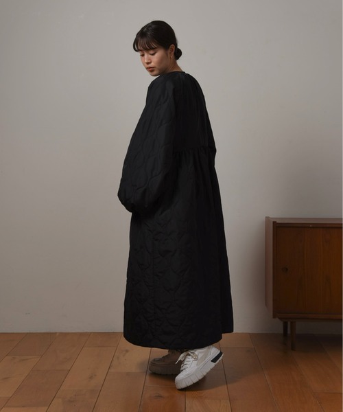 I_am（アイアム）の「boa quilting volume flare long coat