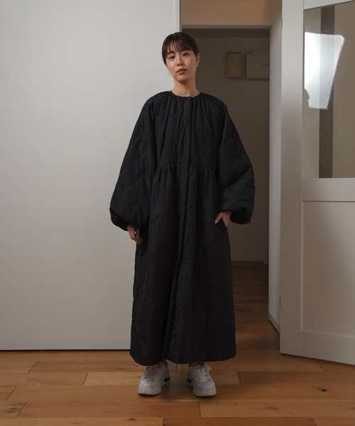 I_am（アイアム）の「boa quilting volume flare long coat / ボア