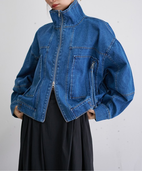 セール】デニムブルゾン（デニムジャケット）｜nearness（ニアネス）の
