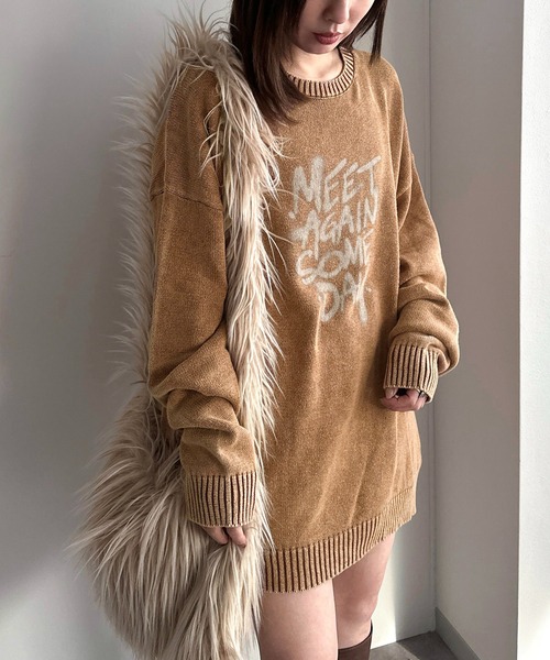 apres jour mignon(アプレジュールミニョン)の「【5周年記念アイテム】ピグメント加工ニット【ZOZOTOWN限定アイテム】(ニット/セーター・レディース・ブラウン系その他/ブラック/マスタード/キャメル・フリー/X-LARGE)」の5枚目の写真