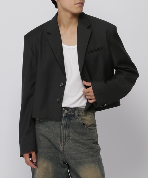 3.3 Field Trip （3.3フィールドトリップ）の「3.3 Field Trip／ショートテーラードジャケット（テーラードジャケット・メンズ・グレー/ブラック・FREE）」の2枚目の写真