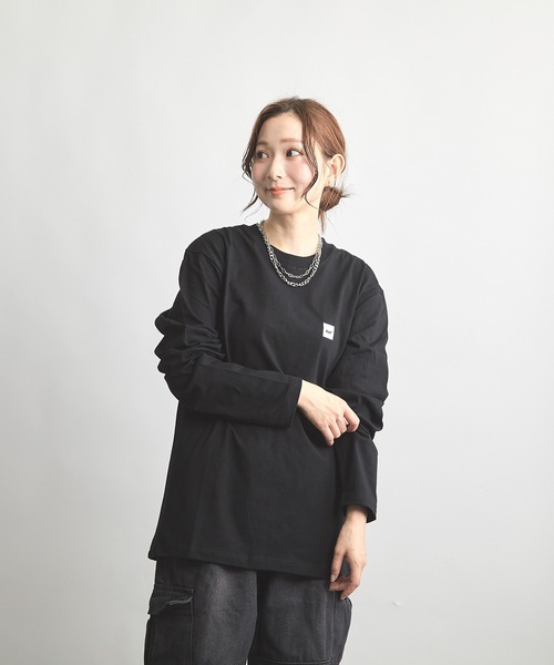 B'day(ビーデイ)の「ヘヴィウェイト天竺 刺繍 長袖 クルーネック(Tシャツ/カットソー・レディース・ブラック/ホワイト/ベージュ・LARGE/MEDIUM)」の7枚目の写真