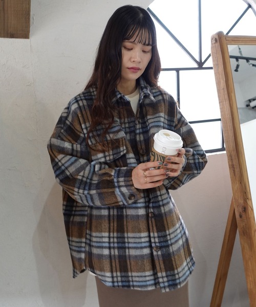 CORNERS(コーナーズ)の「起毛チェックシャツジャケット(ブルゾン・レディース・ベージュ/イエロー/ブラウン・M)」の17枚目の写真
