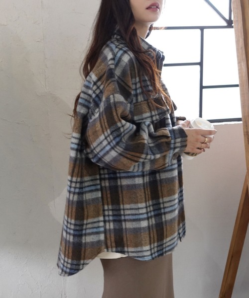 CORNERS(コーナーズ)の「起毛チェックシャツジャケット(ブルゾン・レディース・ベージュ/イエロー/ブラウン・M)」の18枚目の写真