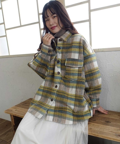 CORNERS(コーナーズ)の「起毛チェックシャツジャケット(ブルゾン・レディース・ベージュ/イエロー/ブラウン・M)」の20枚目の写真