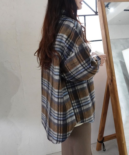 CORNERS(コーナーズ)の「起毛チェックシャツジャケット(ブルゾン・レディース・ベージュ/イエロー/ブラウン・M)」の22枚目の写真
