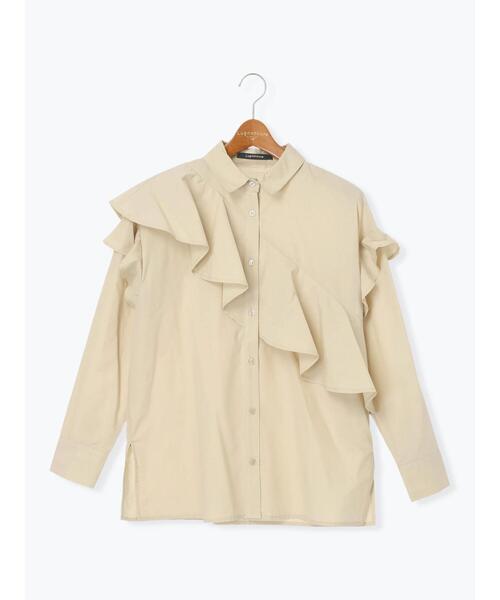 Lugnoncure(ルノンキュール)の「フリル付レギュラーシャツ(シャツ/ブラウス・レディース・ブルー/ベージュ/オフホワイト・F)」の15枚目の写真