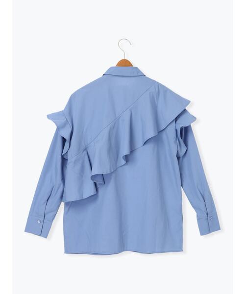 Lugnoncure(ルノンキュール)の「フリル付レギュラーシャツ(シャツ/ブラウス・レディース・ブルー/ベージュ/オフホワイト・F)」の17枚目の写真