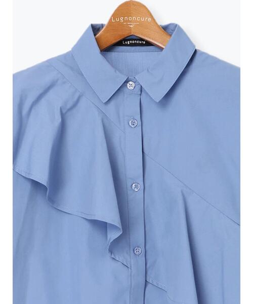 Lugnoncure(ルノンキュール)の「フリル付レギュラーシャツ(シャツ/ブラウス・レディース・ブルー/ベージュ/オフホワイト・F)」の18枚目の写真