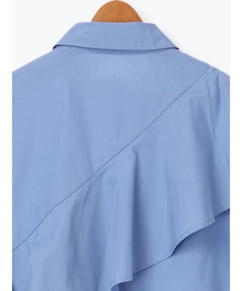 Lugnoncure(ルノンキュール)の「フリル付レギュラーシャツ(シャツ/ブラウス・レディース・ブルー/ベージュ/オフホワイト・F)」の21枚目の写真