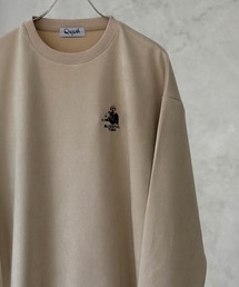 【別注限定展開】髭おじさん胸刺繍スウェードクルーネックトレーナー