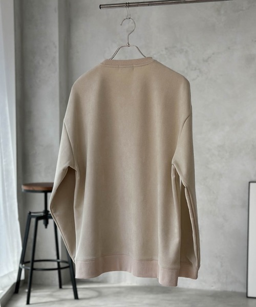 別注限定展開】髭おじさん胸刺繍スウェードクルーネック