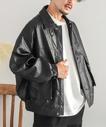 LUXSTYLE（ラグスタイル）の「A2タイプPUレザーブルゾン（ブルゾン）」