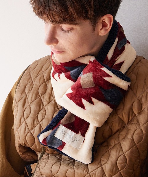 チャイハネ（チャイハネ）の「【チャイハネ】NOMADY ノマディストール マフラー（マフラー・レディース・ターコイズブルー/ナチュラル/ブラック/カーキ/スカイブルー/サンドベージュ・FREE）」の3枚目の写真