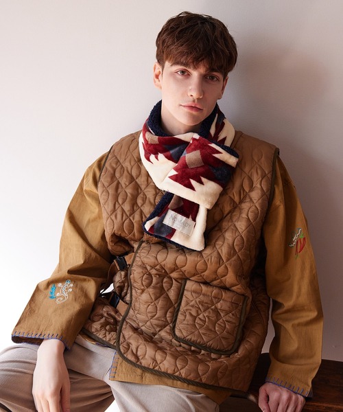 チャイハネ（チャイハネ）の「【チャイハネ】NOMADY ノマディストール マフラー（マフラー・レディース・ターコイズブルー/ナチュラル/ブラック/カーキ/スカイブルー/サンドベージュ・FREE）」の13枚目の写真