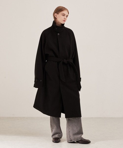 セール】テックメルトン2WAYオーバーロングラグランステンカラーコート