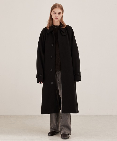 セール】テックメルトン2WAYオーバーロングラグランステンカラーコート