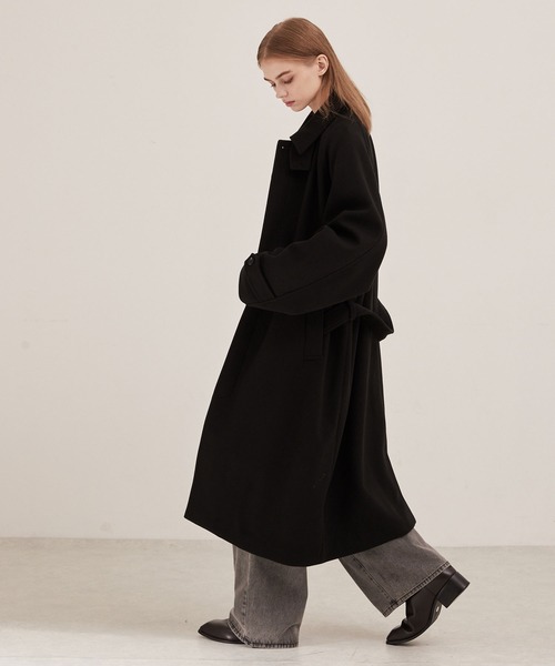 セール】テックメルトン2WAYオーバーロングラグランステンカラーコート