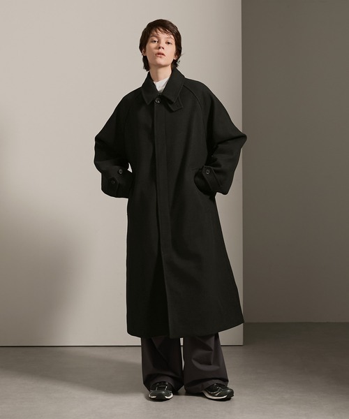 セール】テックメルトン2WAYオーバーロングラグランステンカラーコート