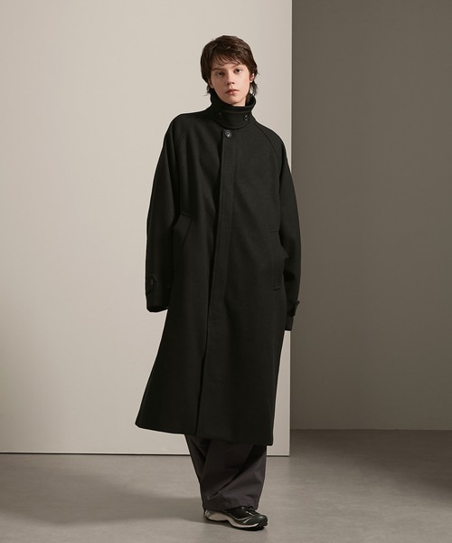 セール】テックメルトン2WAYオーバーロングラグランステンカラーコート