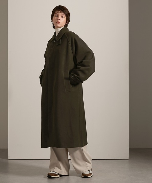 セール】テックメルトン2WAYオーバーロングラグランステンカラーコート