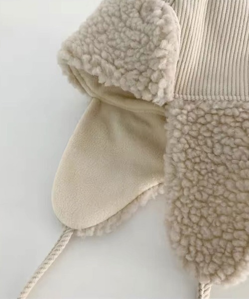 Bambin（ボンバン）の「【 Bambin / ボンバン 】 ボア & コーデュロイ 切替 フライトキャップ（キャップ・キッズ・ブラウン/アイボリー・FREE）」の9枚目の写真