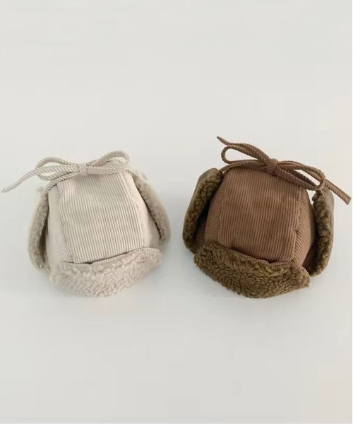 Bambin（ボンバン）の「【 Bambin / ボンバン 】 ボア & コーデュロイ 切替 フライトキャップ（キャップ・キッズ・ブラウン/アイボリー・FREE）」の12枚目の写真
