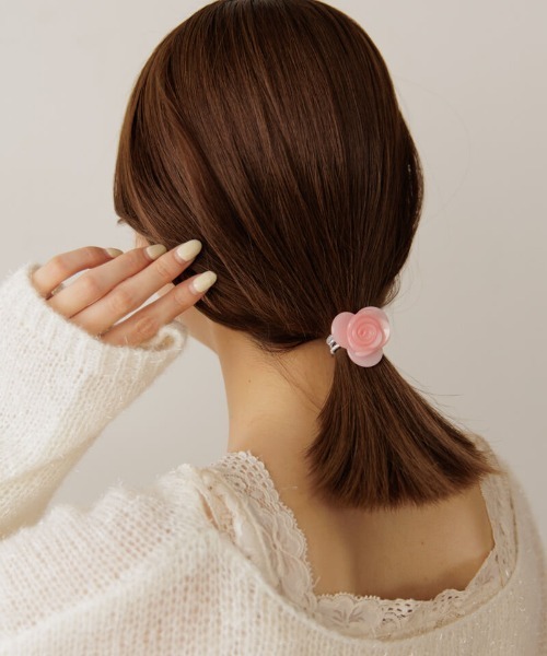 flower(フラワー)の「キャンディーローズヘアゴム(ヘアゴム・レディース・アイボリー/ピンク・FREE)」の3枚目の写真