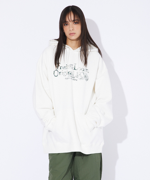FRUIT OF THE LOOM(フルーツオブザルーム)の「【FRUIT OF THE LOOM/フルーツオブザルーム】FTL フルーツロゴパーカー/ LOGO HOODIE(パーカー・メンズ・ホワイト/ブラック/グレー・XL/M/L)」の2枚目の写真