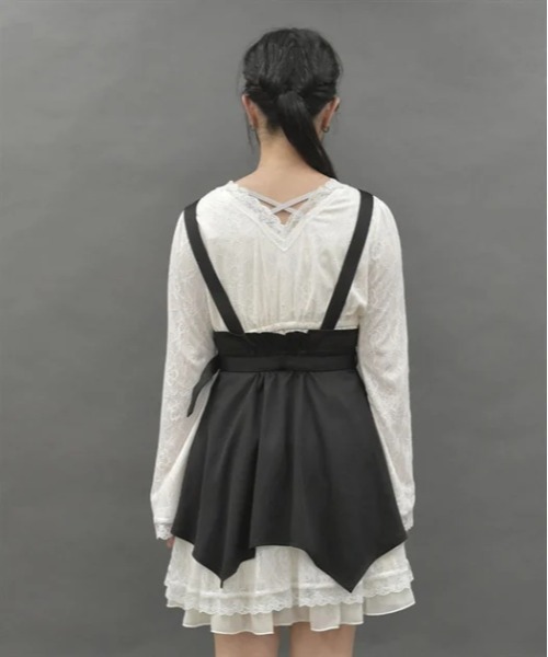 axes femme POETIQUE(アクシーズファムポエティック)の「ハーネスベルト付レースワンピース(ワンピース・レディース・ホワイト/ブラック/ブルーグレー・MEDIUM)」の6枚目の写真