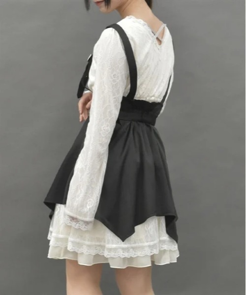 axes femme POETIQUE(アクシーズファムポエティック)の「ハーネスベルト付レースワンピース(ワンピース・レディース・ホワイト/ブラック/ブルーグレー・MEDIUM)」の7枚目の写真