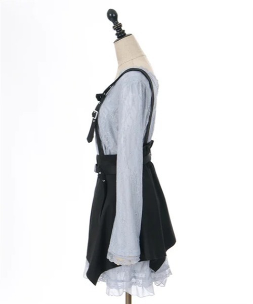 axes femme POETIQUE(アクシーズファムポエティック)の「ハーネスベルト付レースワンピース(ワンピース・レディース・ホワイト/ブラック/ブルーグレー・MEDIUM)」の13枚目の写真