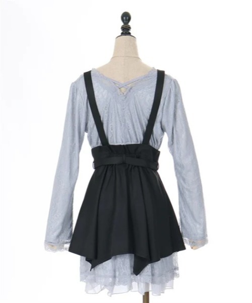 axes femme POETIQUE(アクシーズファムポエティック)の「ハーネスベルト付レースワンピース(ワンピース・レディース・ホワイト/ブラック/ブルーグレー・MEDIUM)」の14枚目の写真