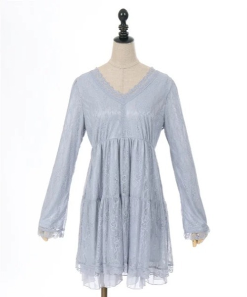 axes femme POETIQUE(アクシーズファムポエティック)の「ハーネスベルト付レースワンピース(ワンピース・レディース・ホワイト/ブラック/ブルーグレー・MEDIUM)」の16枚目の写真