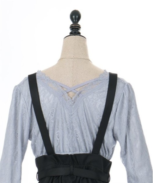 axes femme POETIQUE(アクシーズファムポエティック)の「ハーネスベルト付レースワンピース(ワンピース・レディース・ホワイト/ブラック/ブルーグレー・MEDIUM)」の17枚目の写真