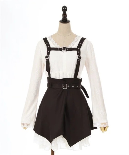 axes femme POETIQUE(アクシーズファムポエティック)の「ハーネスベルト付レースワンピース(ワンピース・レディース・ホワイト/ブラック/ブルーグレー・MEDIUM)」の21枚目の写真