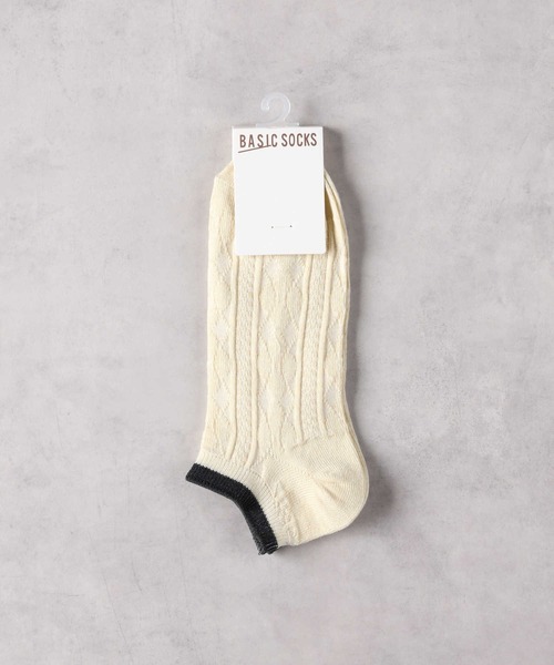 Right-on(ライトオン)の「【BASIC SOCKS】リンクス編みソックス(ソックス/靴下・レディース・グリーン/キナリ/グレー・フリー)」の5枚目の写真