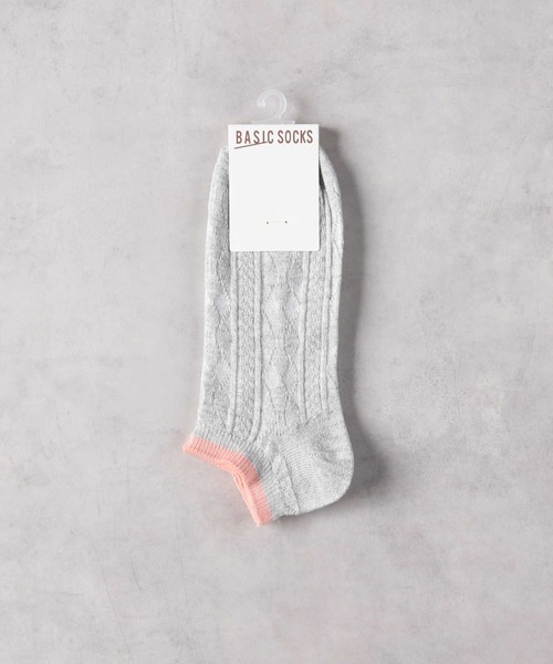 Right-on(ライトオン)の「【BASIC SOCKS】リンクス編みソックス(ソックス/靴下・レディース・グリーン/キナリ/グレー・フリー)」の6枚目の写真