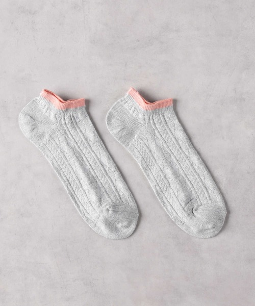 Right-on(ライトオン)の「【BASIC SOCKS】リンクス編みソックス(ソックス/靴下・レディース・グリーン/キナリ/グレー・フリー)」の7枚目の写真