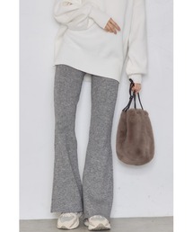 【ZOZO限定】アルパカタッチリブニットフレアパンツ