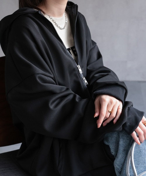 CREARE -LINO-(クレアーレリノ)の「<ユニセックス商品>ダブルジップフーディー/パーカー(パーカー・メンズ・グレー/ブラック・XL/L/M)」の12枚目の写真