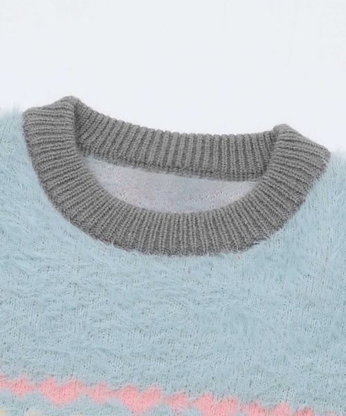 ニット セーター 「HOOK」for　girls　リボンフェアアイル模様ニット レディース 楽天市場】HOOK 【HOOK】for girls リボンフェアアイル模様