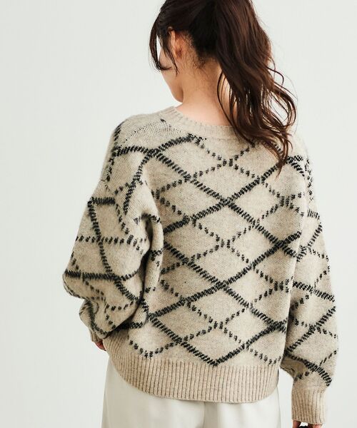 le.coeur blanc（ルクールブラン）の「≪WEB限定アイテム≫起毛チェックニットプルオーバー（ニット/セーター・レディース・グレー/ベージュ/アイボリー・38）」の9枚目の写真