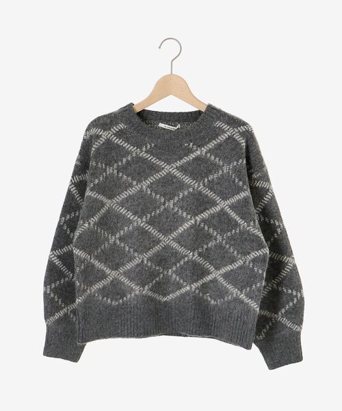 le.coeur blanc（ルクールブラン）の「≪WEB限定アイテム≫起毛チェックニットプルオーバー（ニット/セーター・レディース・グレー/ベージュ/アイボリー・38）」の15枚目の写真