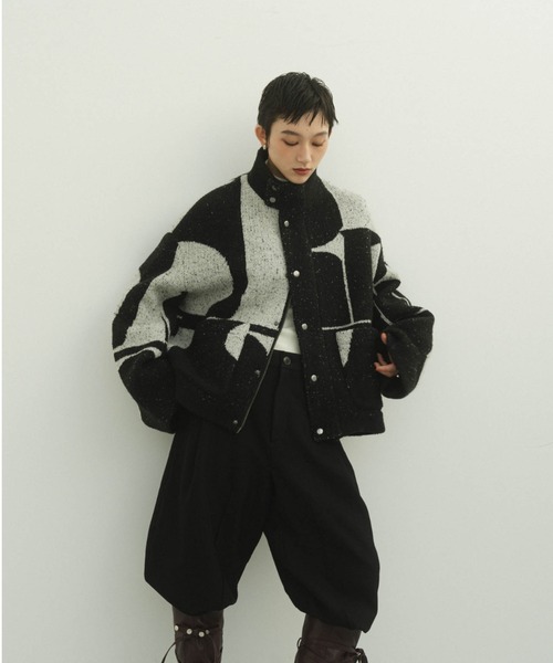 【新品】KnuthMarf accent pattern knit jacket Knuth Marf（クヌースマーフ）の「Knuth Marf accent pattern