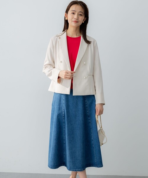 組曲（クミキョク）の「ライトデニム フレアスカート（デニムスカート・レディース・ダルブルー系・S2）」の17枚目の写真