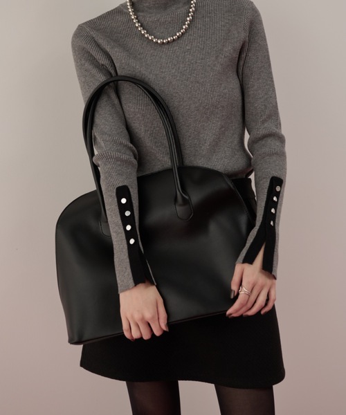 Shelly island(シェリーアイランド)の「クラシック2WAYトートバッグ/A4サイズ収納可能(ショルダーバッグ・レディース・ブラック/ブラウン/ホワイト・FREE)」の14枚目の写真