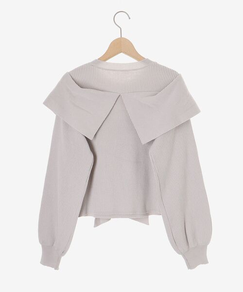 MAJESTIC LEGON（マジェスティックレゴン）の「リボンビジューニット（ニット/セーター・レディース・チャコールグレー/アイボリー/ホワイト系その他2/ブラック/ピンク/ライトグレー・MEDIUM）」の12枚目の写真